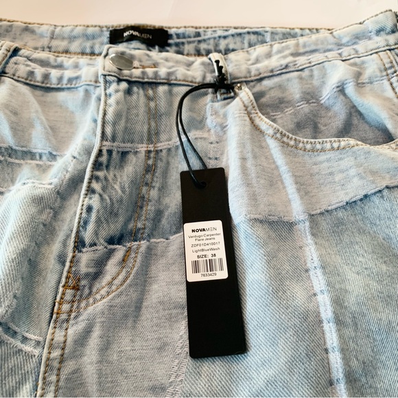 NOVA Mens Jeans Sz 38 Light Blue Wash Verdugo Carpenter Flare, 8 Pockets 1 Loop - Picture 6 of 16
